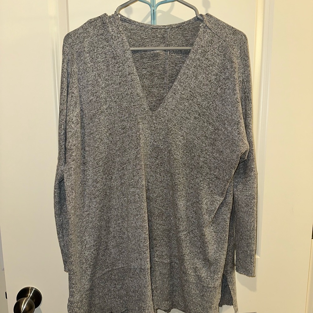 Gray V-Neck Women's Sweater